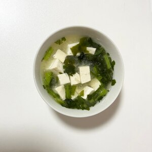 小松菜 豆腐 ネギのお味噌汁